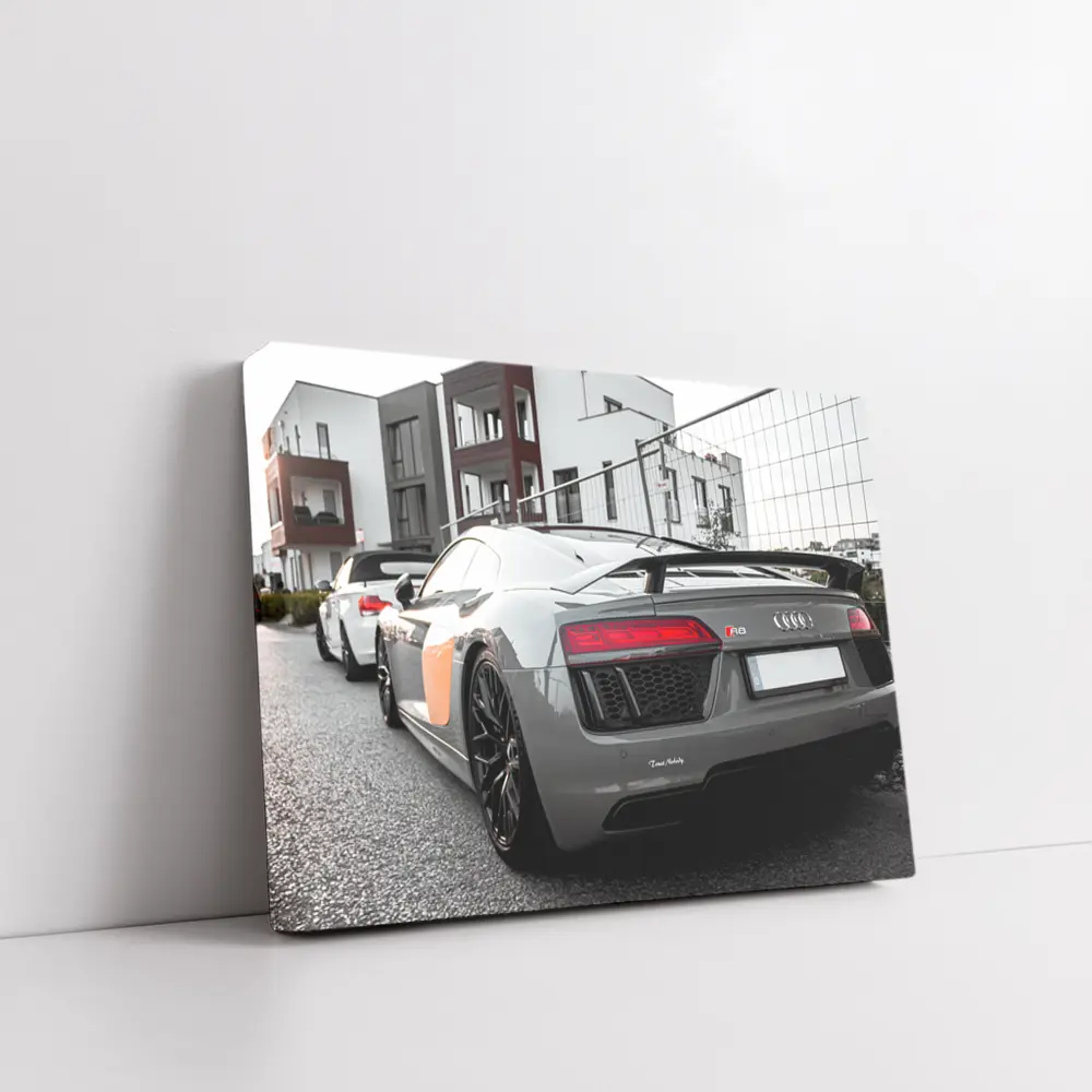 Audi R8 Gray Supercar Urban Street – Wall Art