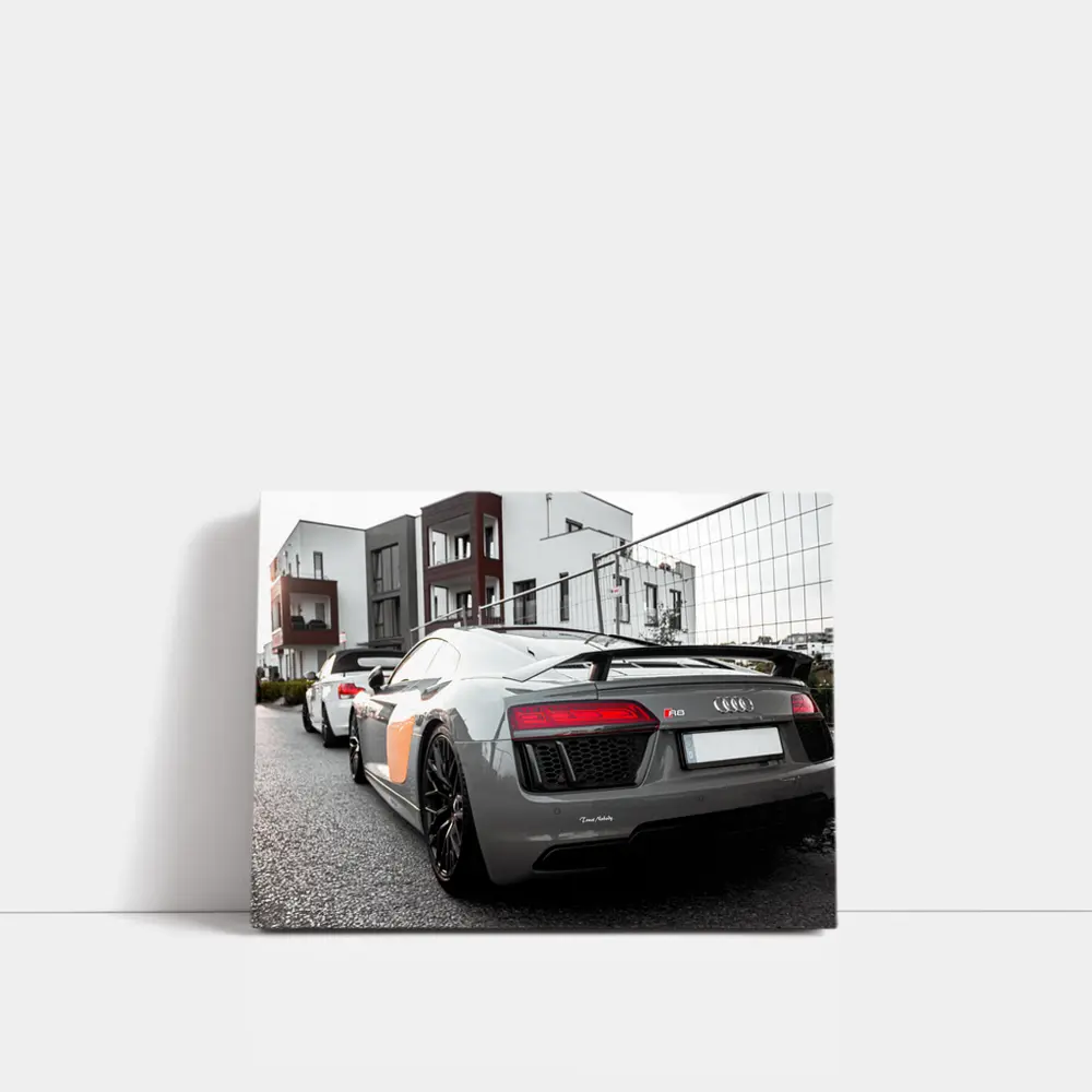 Audi R8 Gray Supercar Urban Street – Wall Art