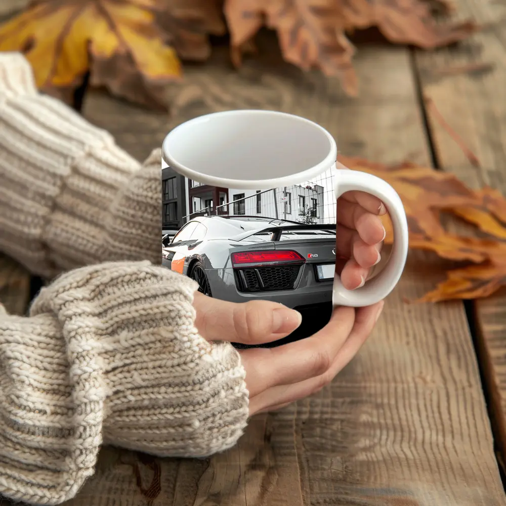 Audi R8 Gray Supercar Urban Street – Mugs