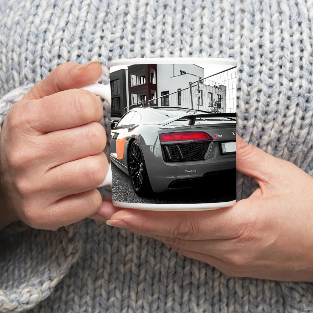 Audi R8 Gray Supercar Urban Street – Mugs