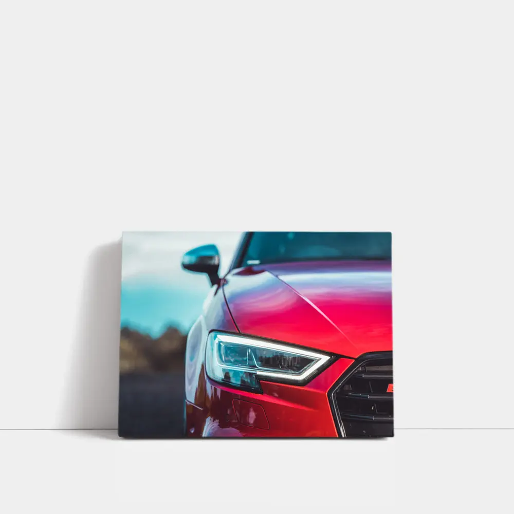 Red Audi S3 Close Up Headlight Shot – Wall Art
