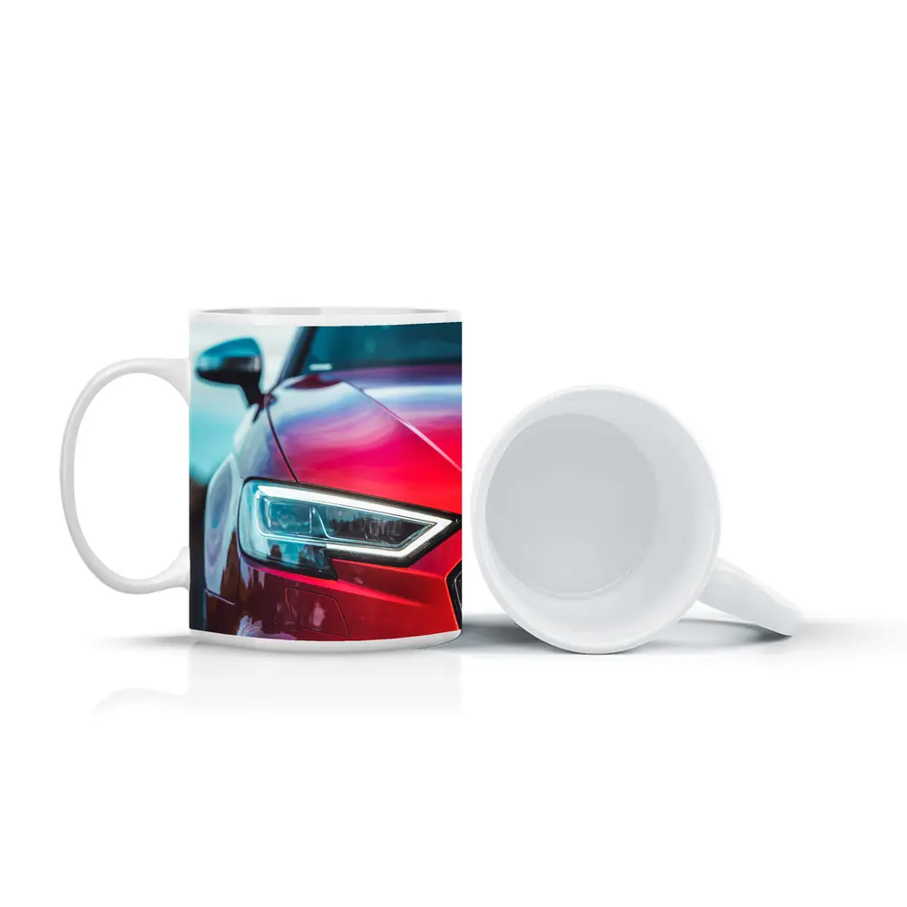 Red Audi S3 Close Up Headlight Shot – Mugs