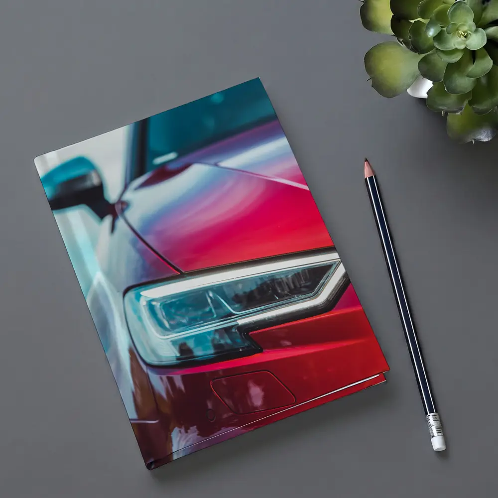 Red Audi S3 Close Up Headlight Shot – Notebooks