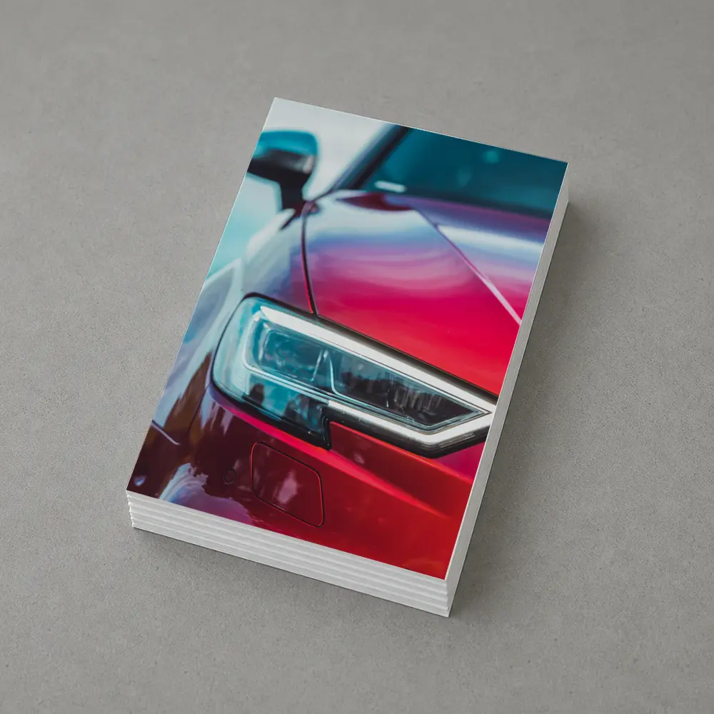 Red Audi S3 Close Up Headlight Shot – Postcards