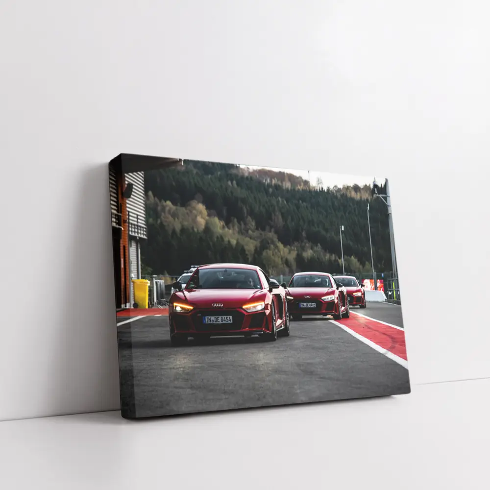 Audi R8 Red Fleet on Race Track – Wall Art