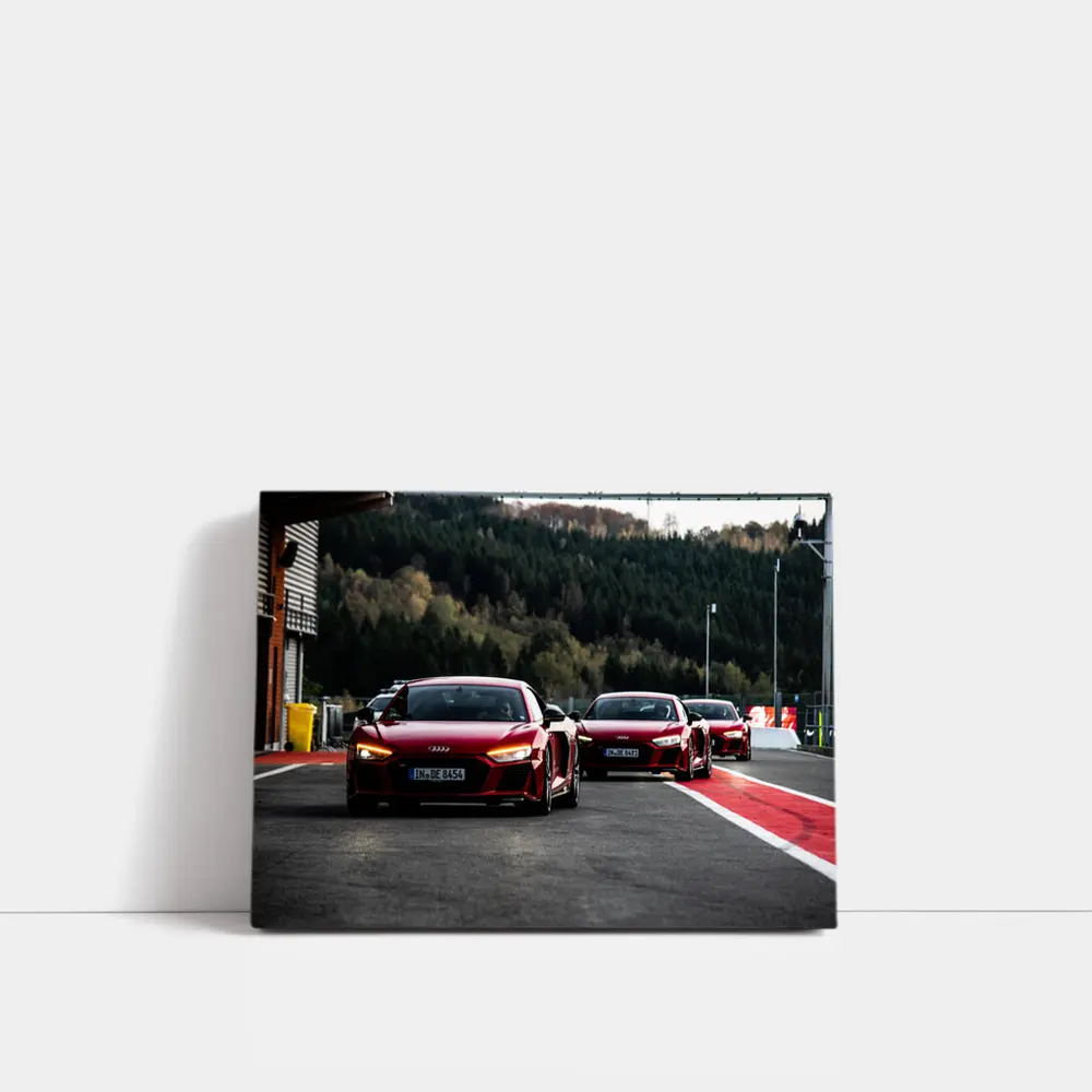 Audi R8 Red Fleet on Race Track – Wall Art