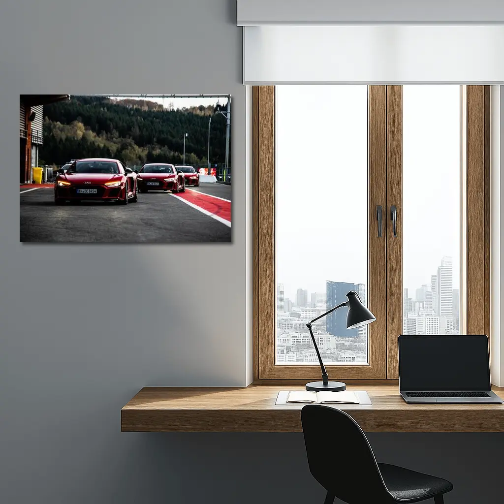 Audi R8 Red Fleet on Race Track – Wall Art