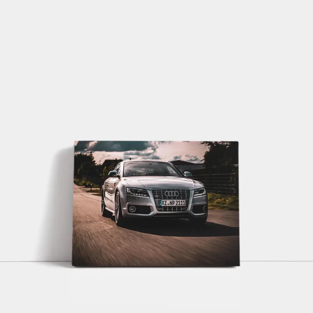 Audi A5 Silver Speeding On Open Road – Wall Art
