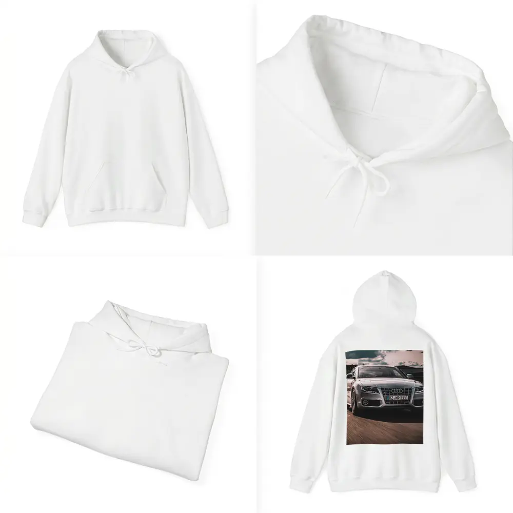 Audi A5 Silver Speeding On Open Road – Hoodies