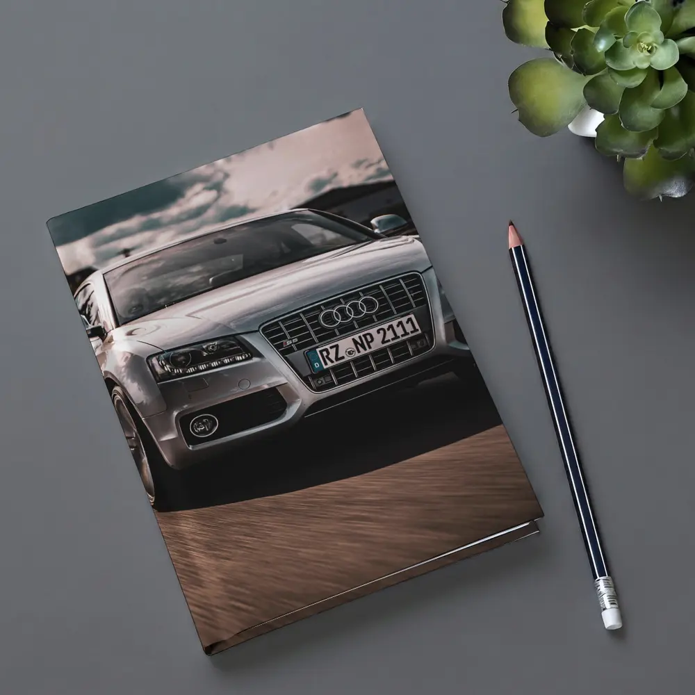 Audi A5 Silver Speeding On Open Road – Notebooks