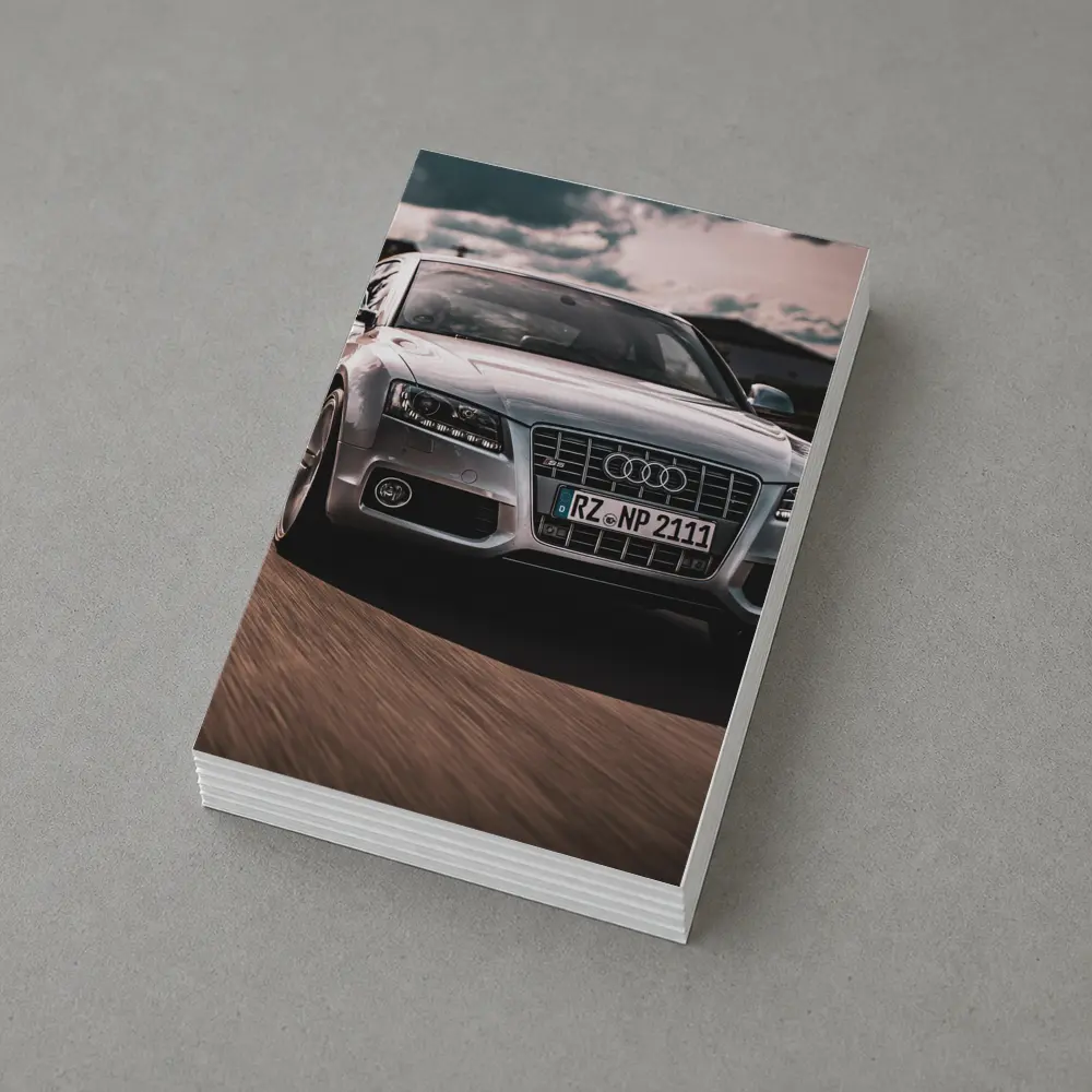 Audi A5 Silver Speeding On Open Road – Postcards