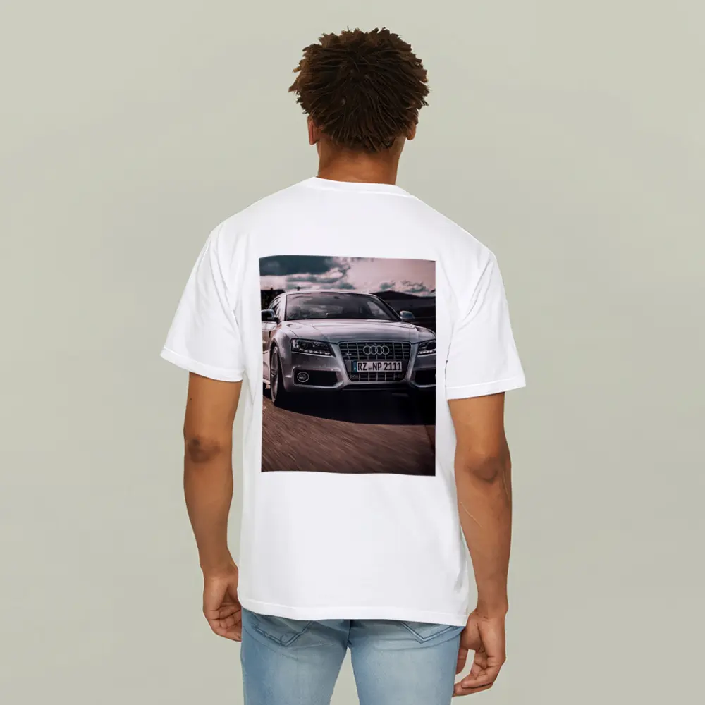 Audi A5 Silver Speeding On Open Road – T-Shirts