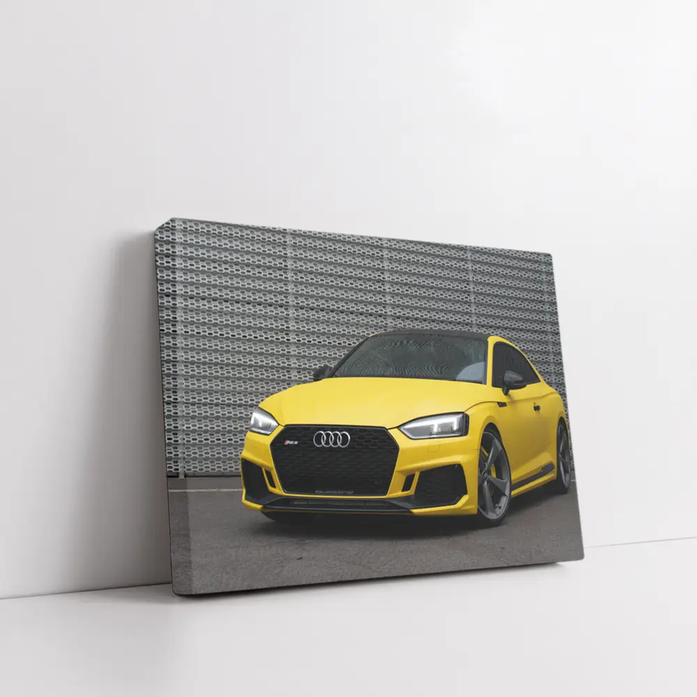 Audi RS5 Yellow Coupe Urban Background – Wall Art