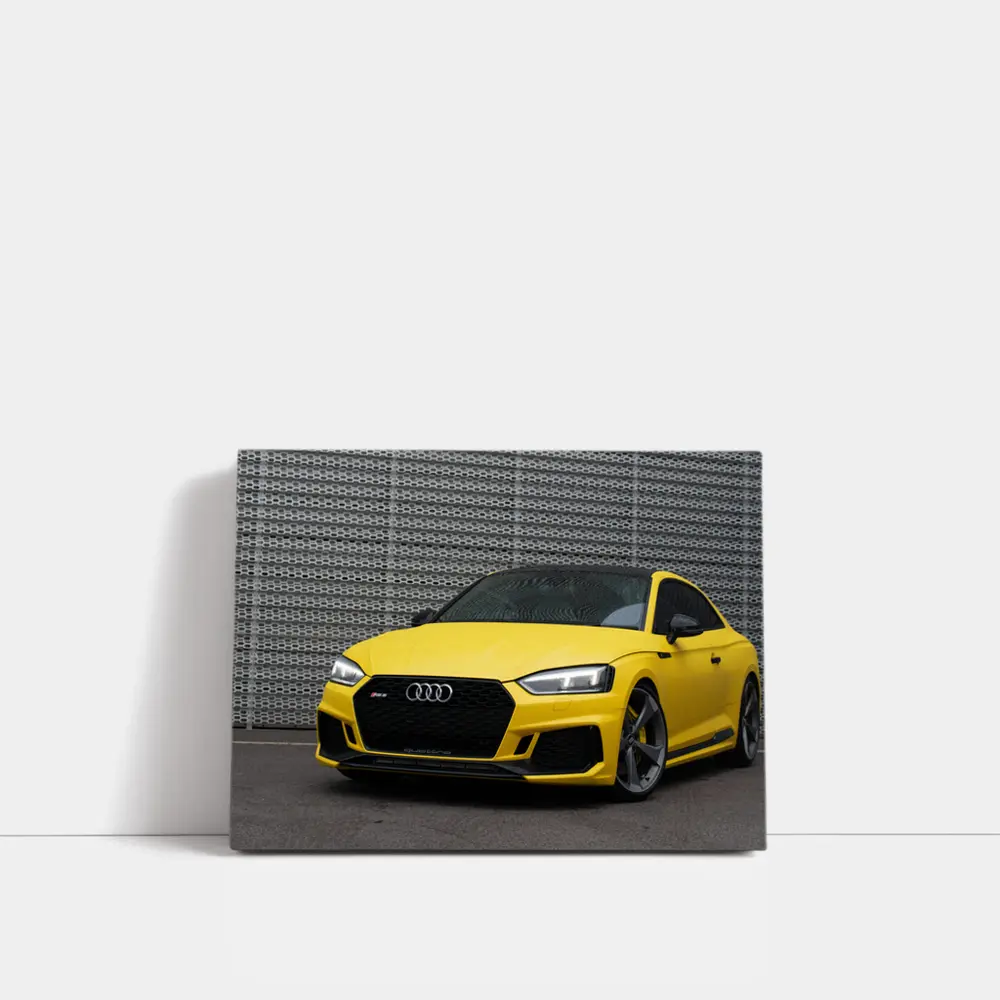 Audi RS5 Yellow Coupe Urban Background – Wall Art