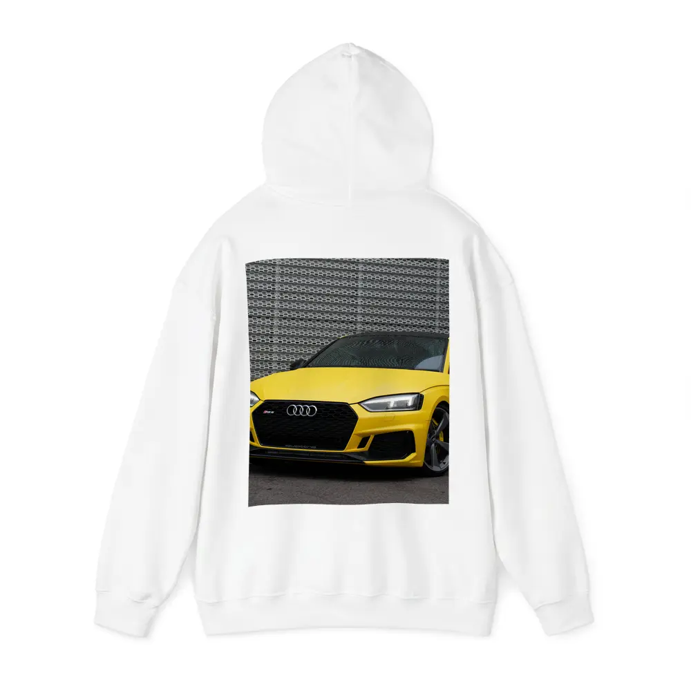 Audi RS5 Yellow Coupe Urban Background – Hoodies