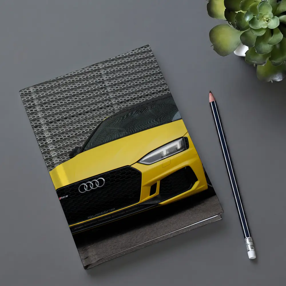 Audi RS5 Yellow Coupe Urban Background – Notebooks