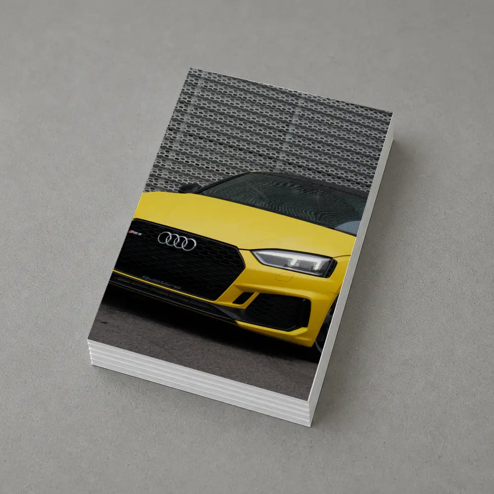 Audi RS5 Yellow Coupe Urban Background – Postcards