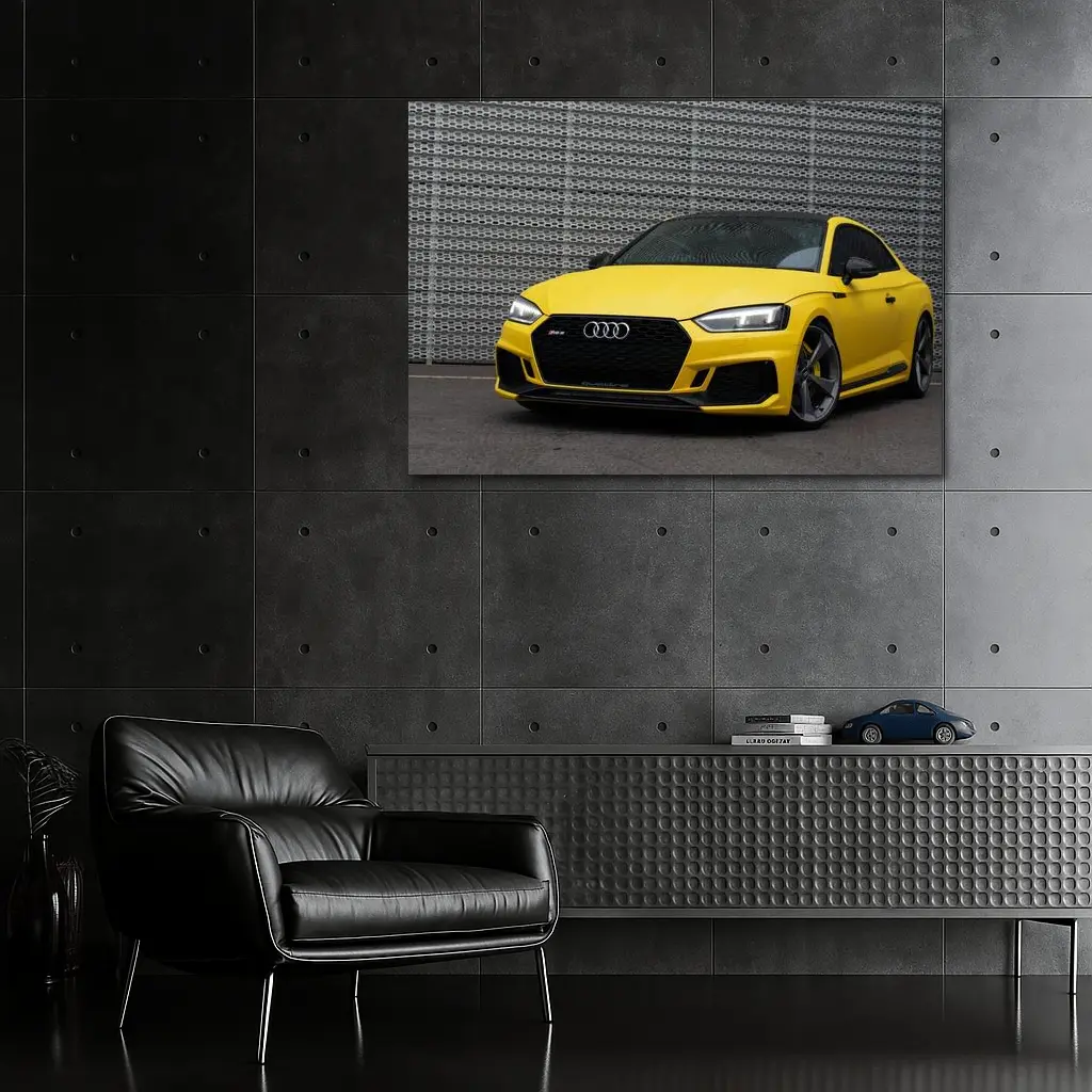 Audi RS5 Yellow Coupe Urban Background – Wall Art
