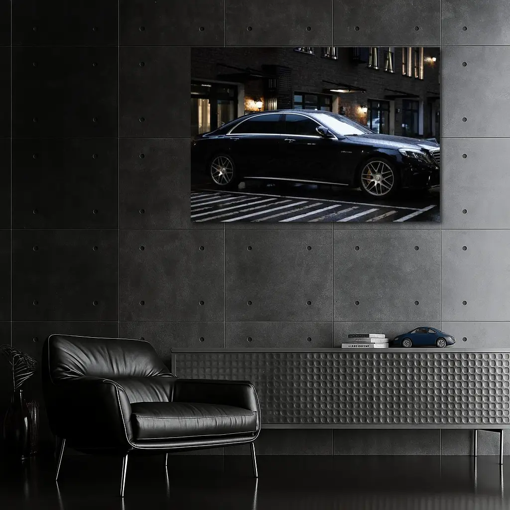 Mercedes AMG S Class Rainy City Street – Wall Art