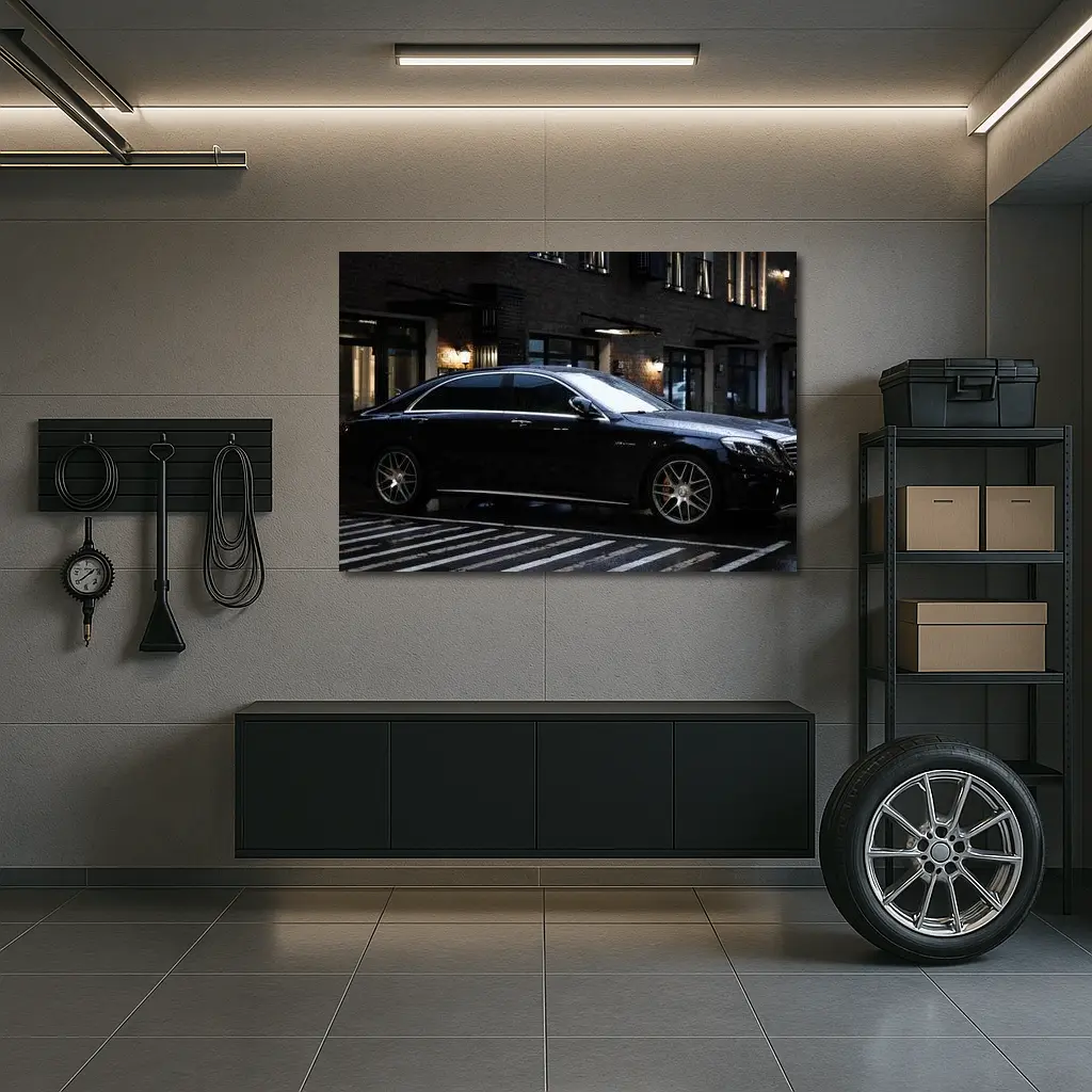 Mercedes AMG S Class Rainy City Street – Wall Art