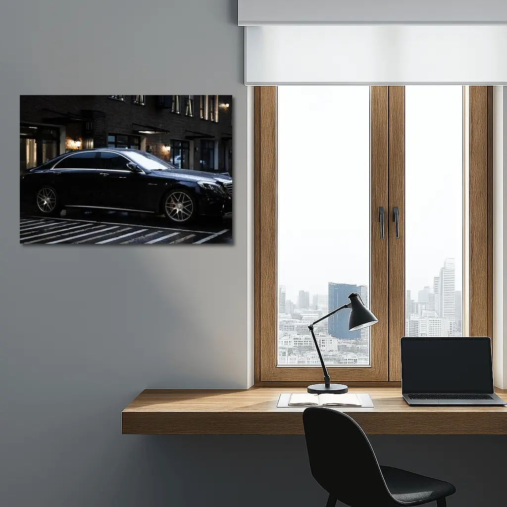 Mercedes AMG S Class Rainy City Street – Wall Art