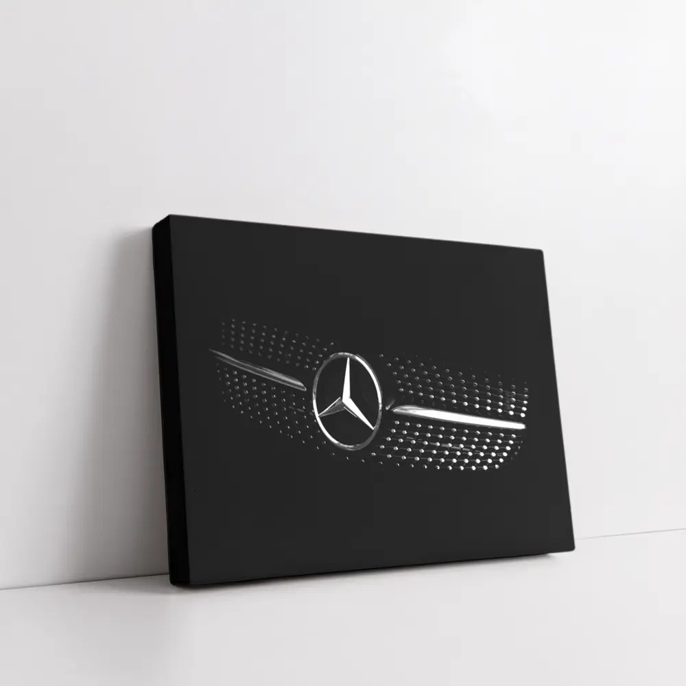 Mercedes Star Grille Black Background Art – Wall Art