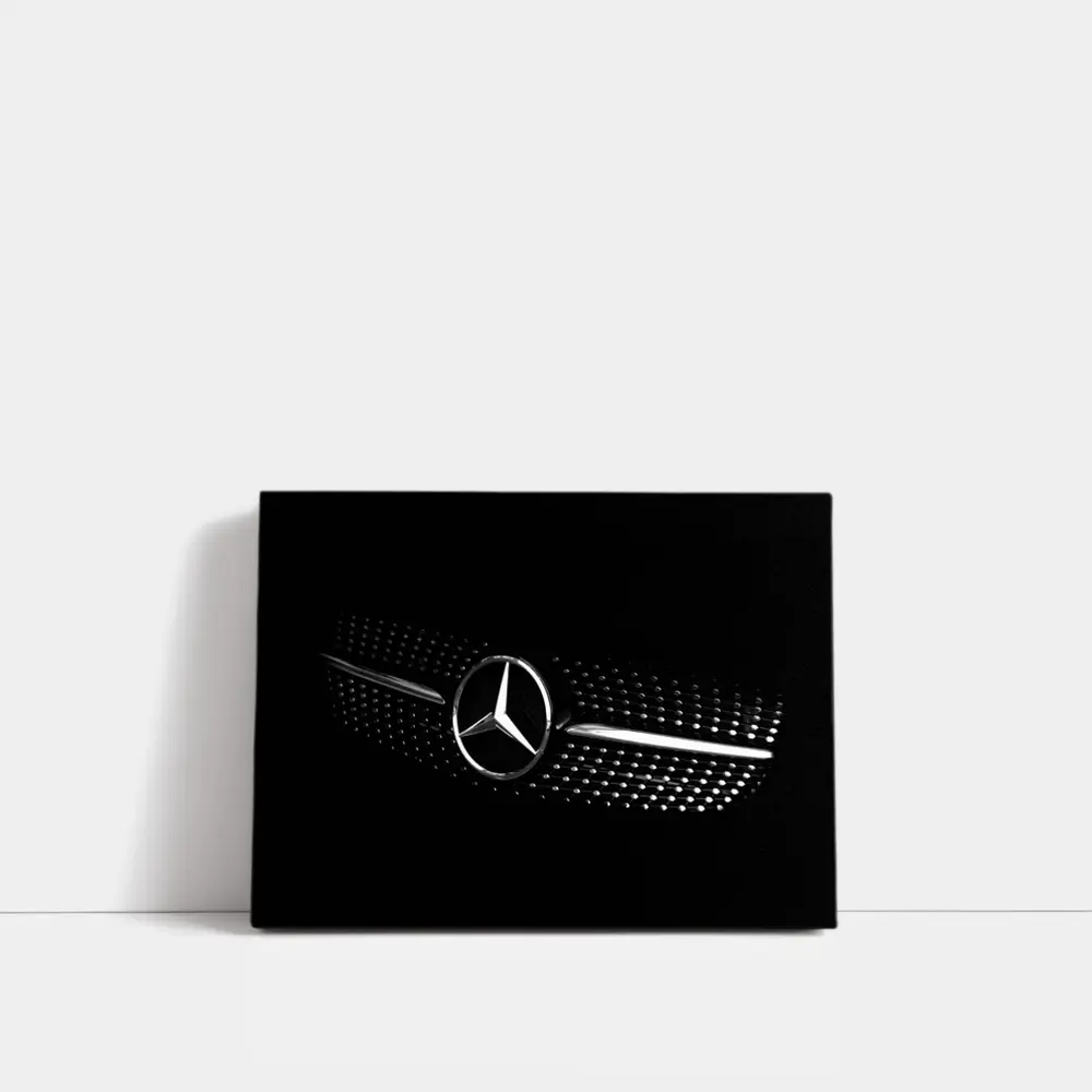 Mercedes Star Grille Black Background Art – Wall Art
