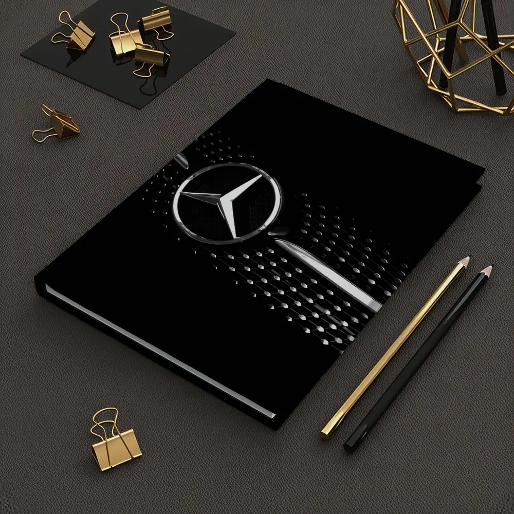 Mercedes Star Grille Black Background Art – Notebooks