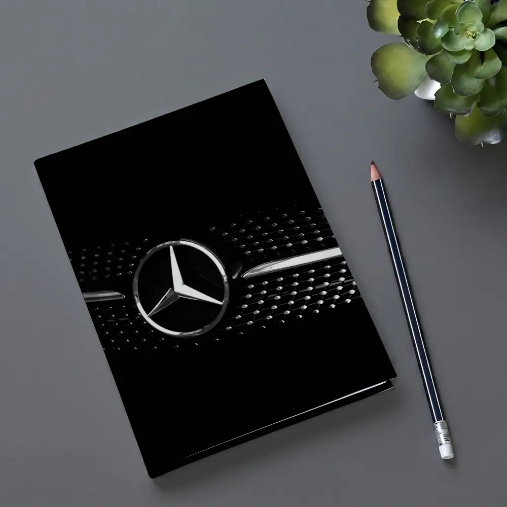 Mercedes Star Grille Black Background Art – Notebooks