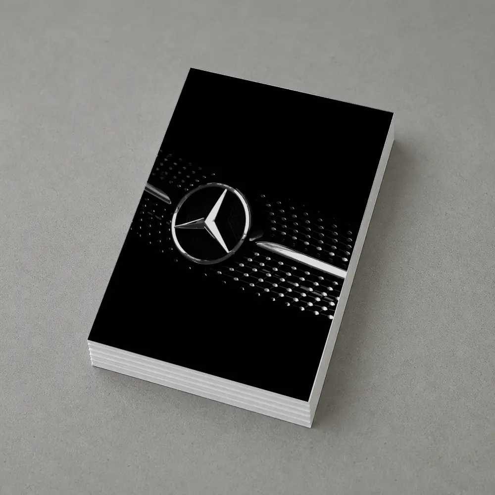 Mercedes Star Grille Black Background Art – Postcards