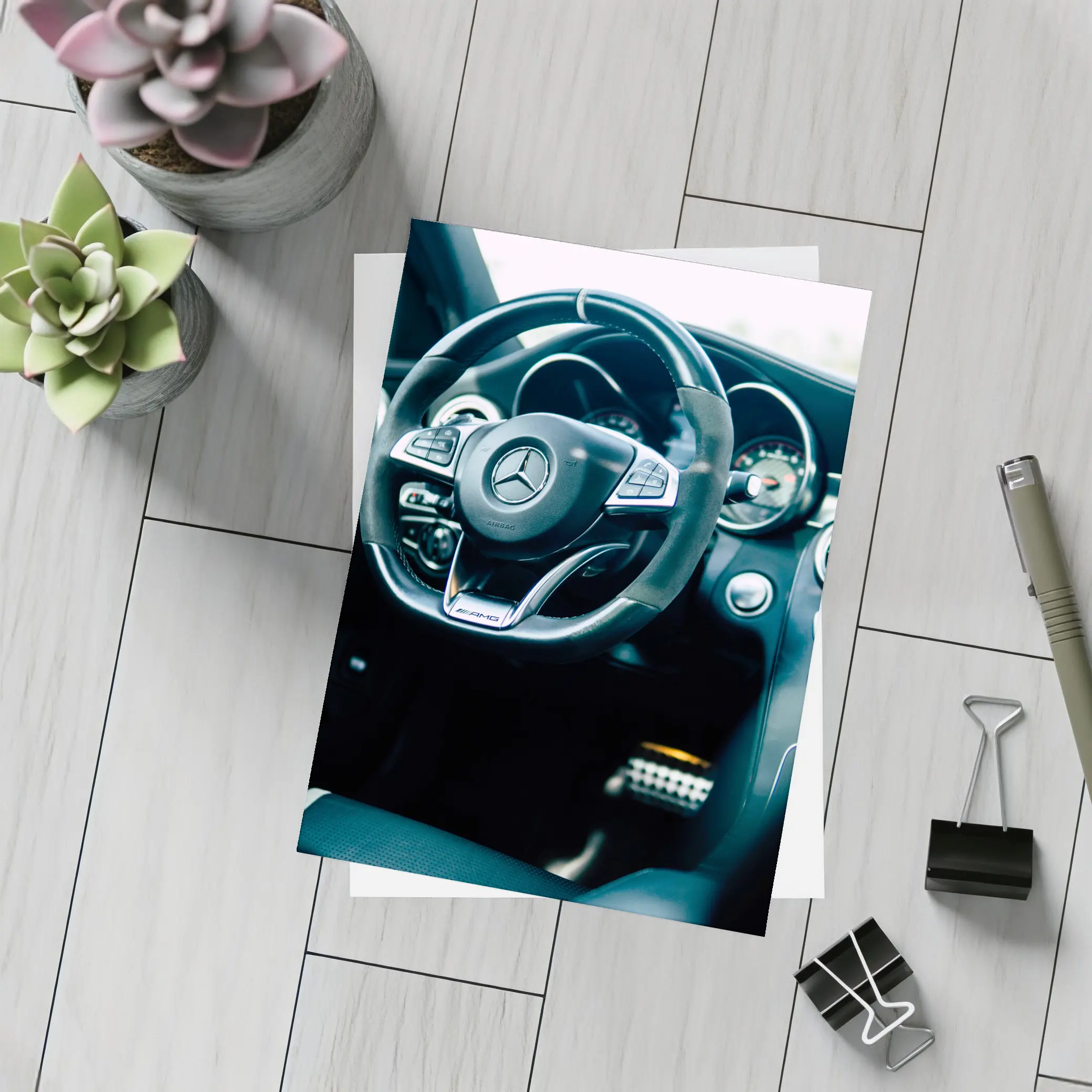 Mercedes AMG Interior Dashboard Cockpit View – Postcards