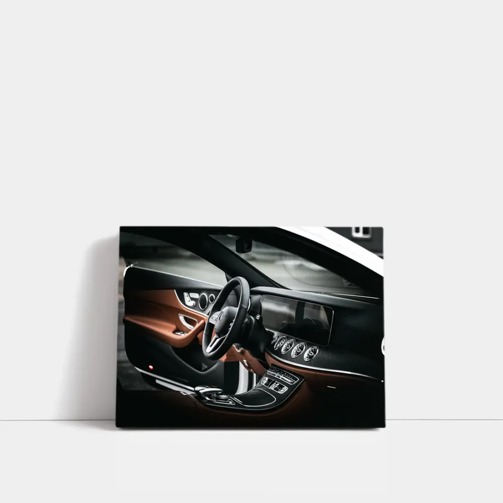 Mercedes E Class Luxury Interior Brown Leather – Wall Art