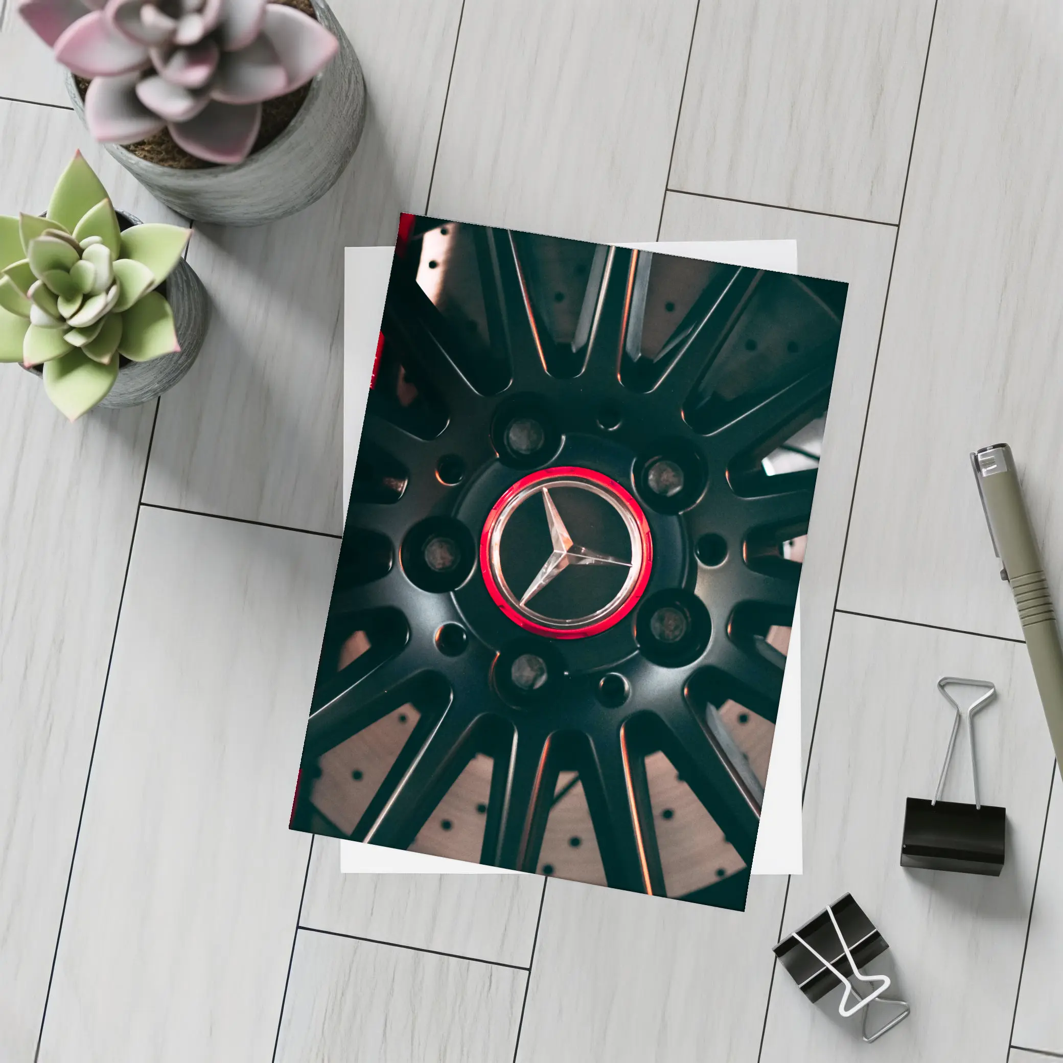 Mercedes AMG Black Wheel Red Brake Calipers – Postcards