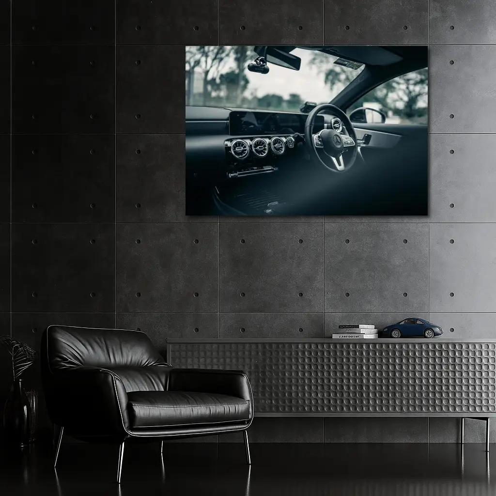 Mercedes Interior Steering Wheel Dashboard View – Wall Art