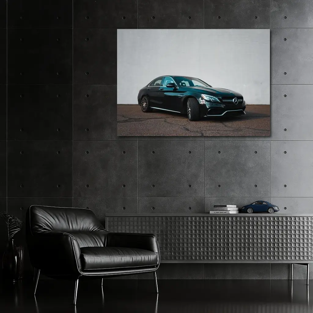 Mercedes AMG C63 Black Sedan Wall – Wall Art