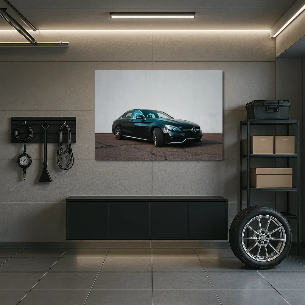Mercedes AMG C63 Black Sedan Wall – Wall Art