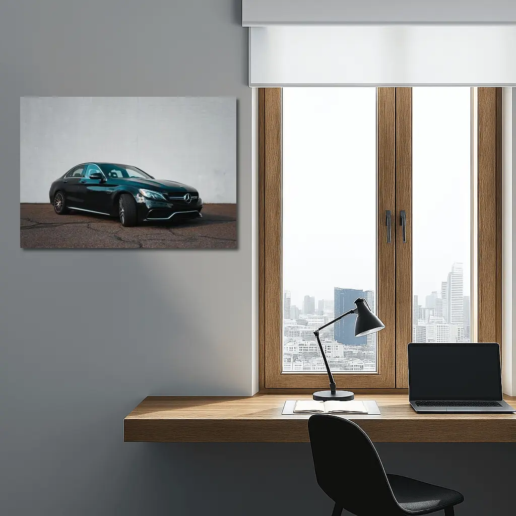 Mercedes AMG C63 Black Sedan Wall – Wall Art
