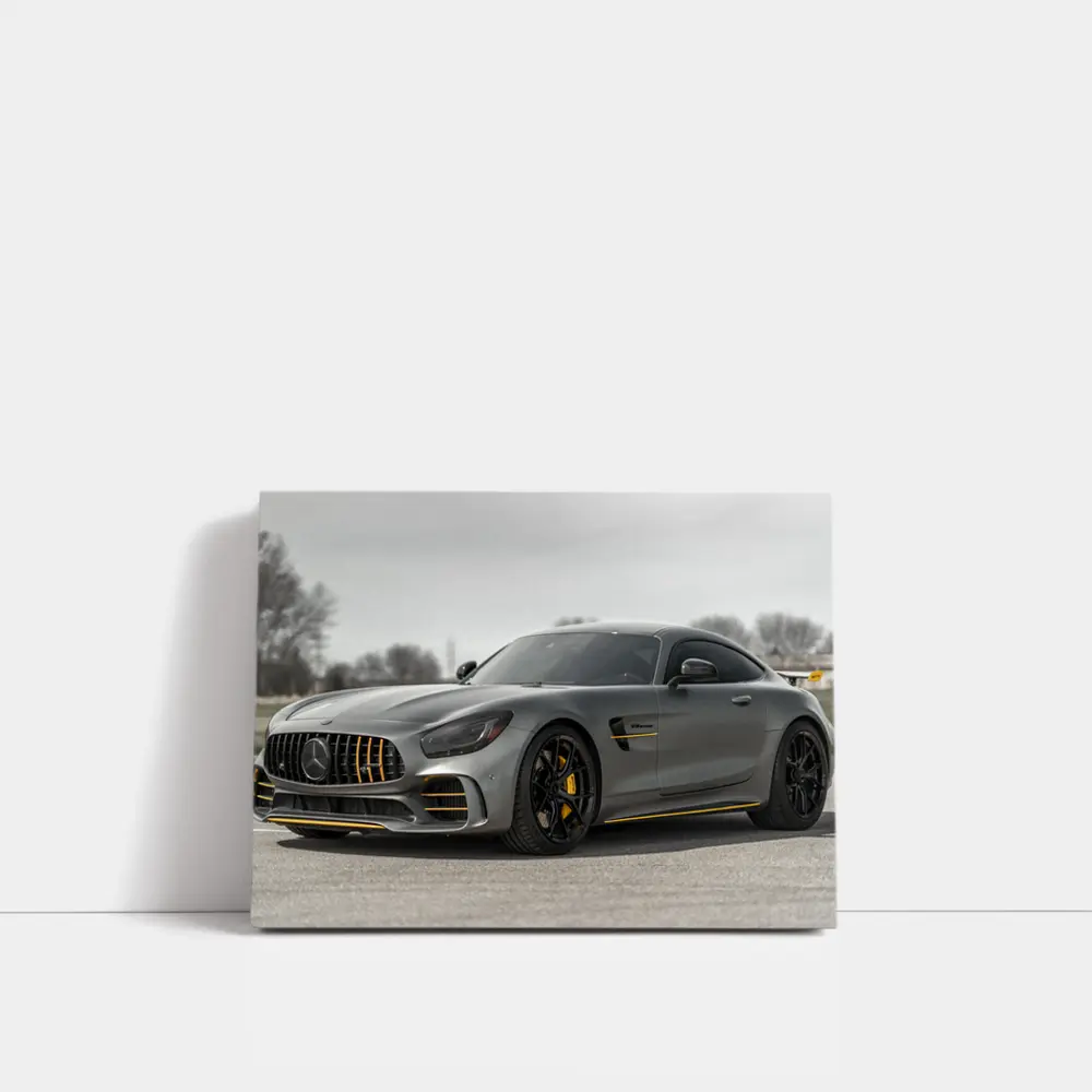 Mercedes AMG GT Gray Supercar on Track – Wall Art