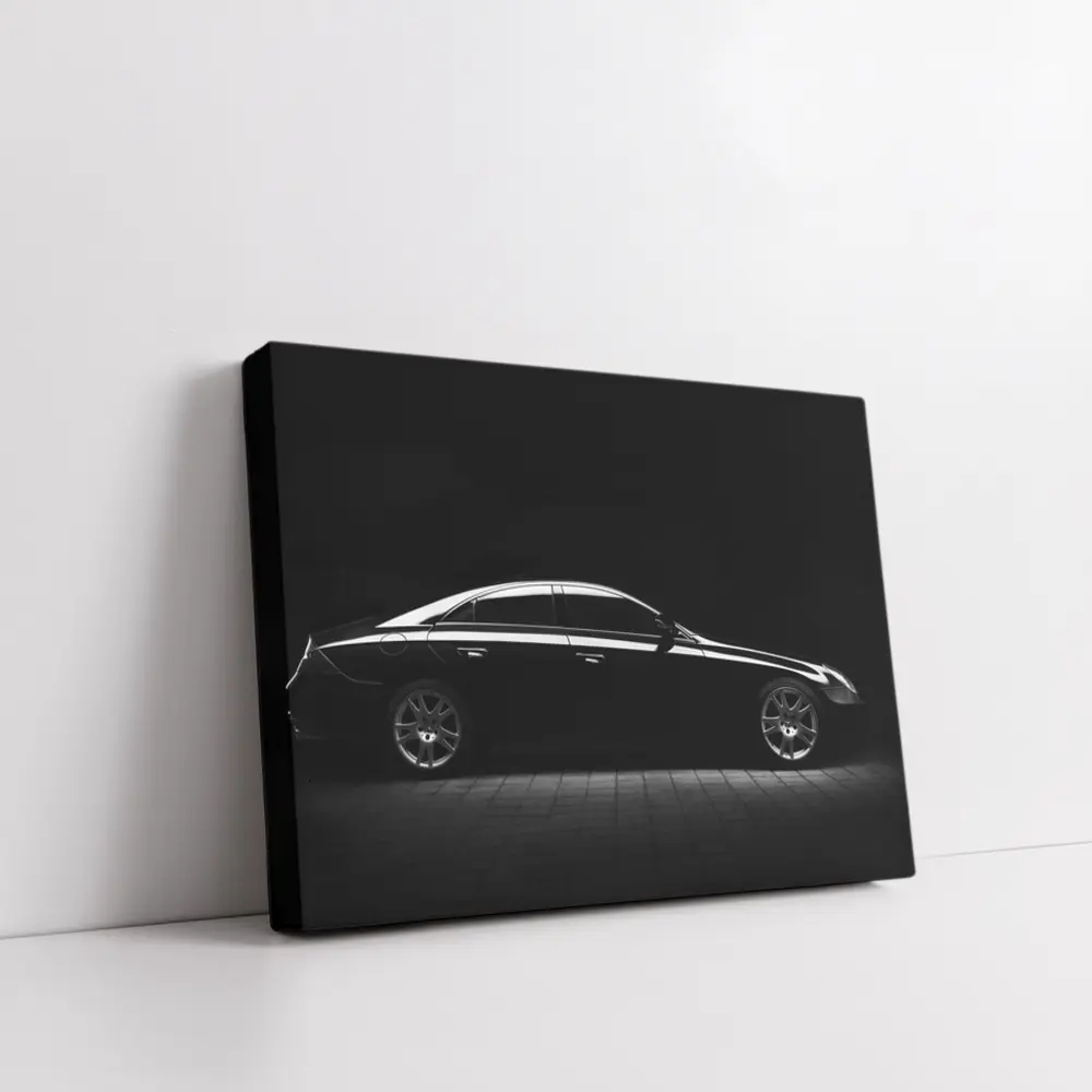 Mercedes CLS Black Dark Studio Side Profile – Wall Art