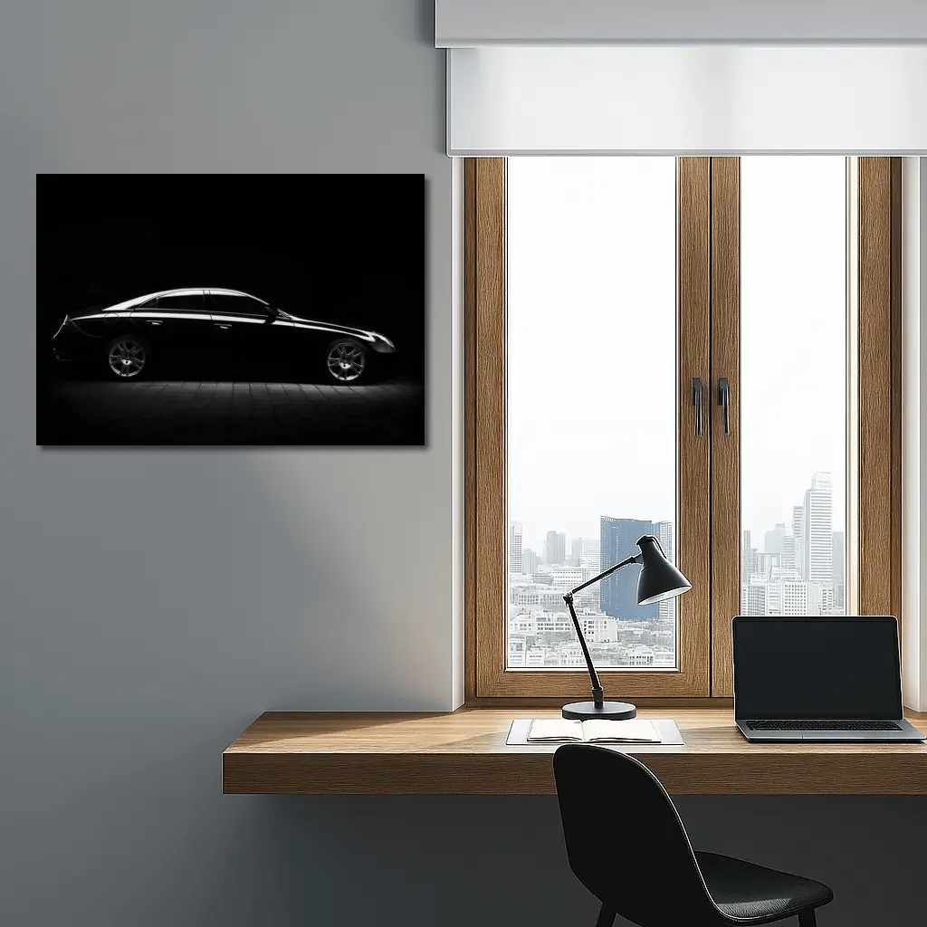 Mercedes CLS Black Dark Studio Side Profile – Wall Art