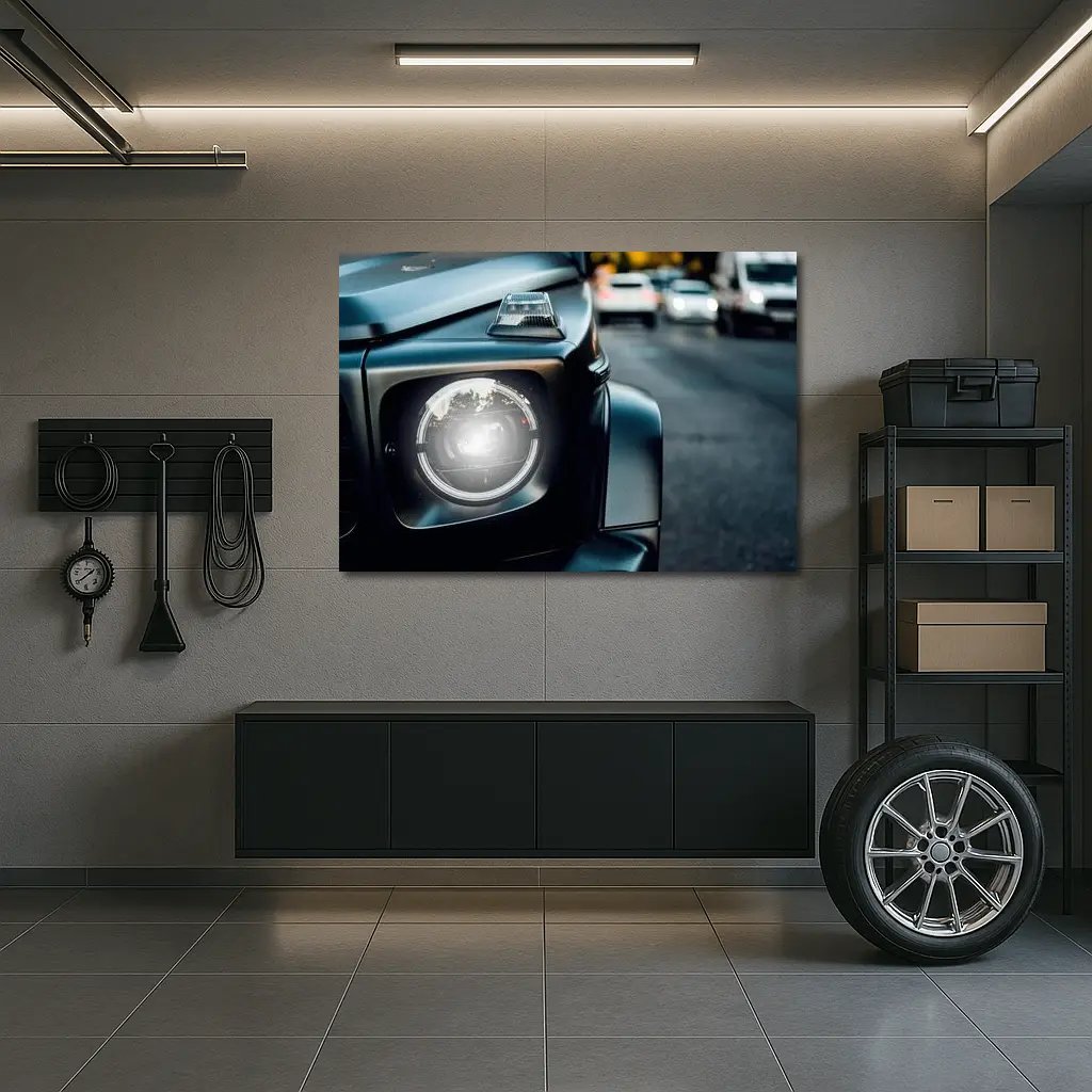 Mercedes G Class Black Headlight Street – Wall Art