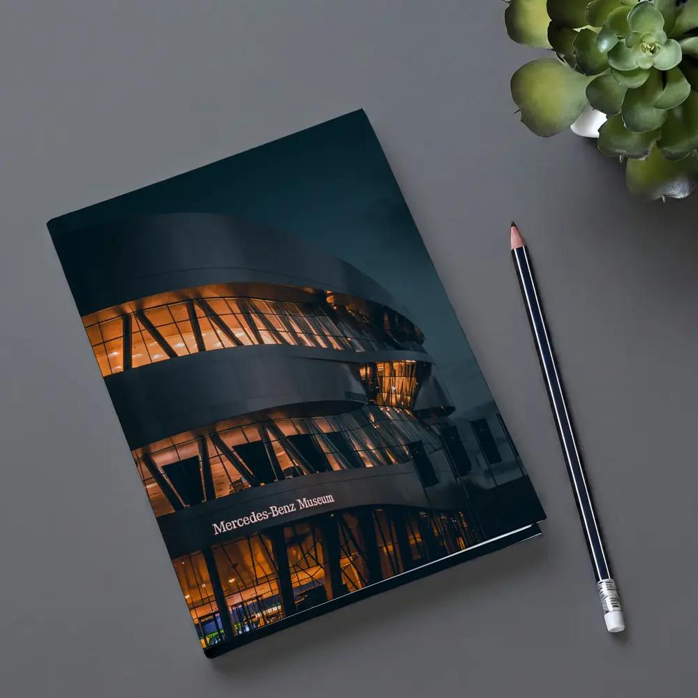 Mercedes Benz Museum Night Architecture Dark Sky – Notebooks