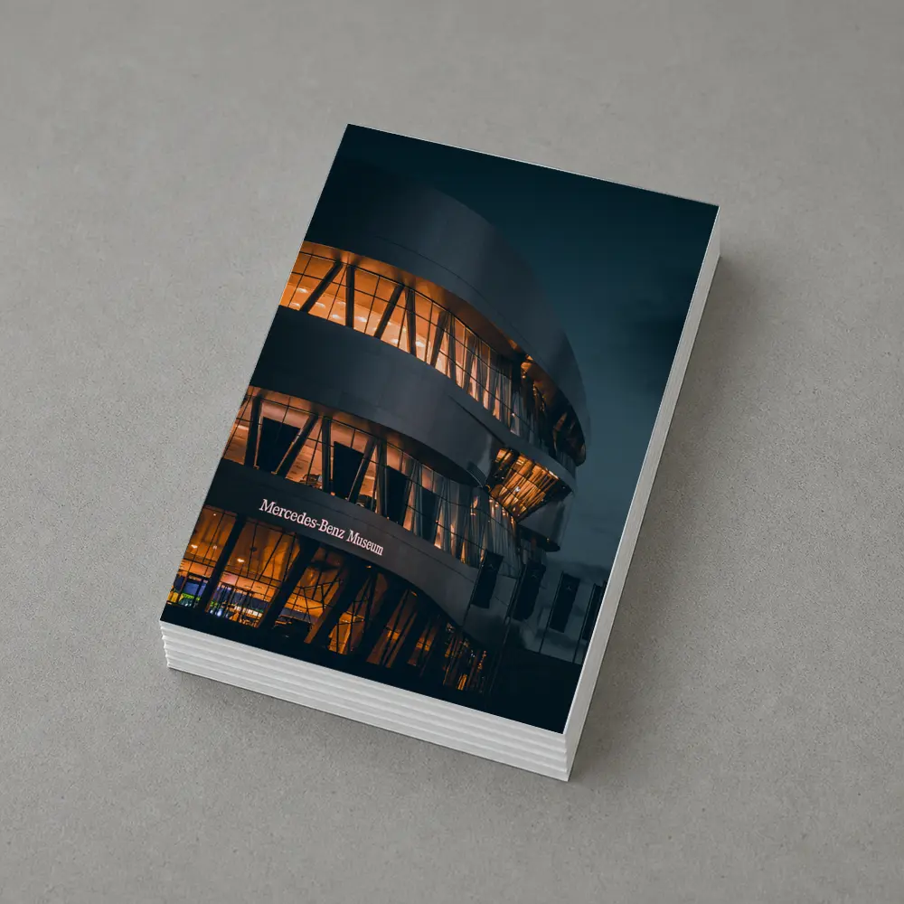 Mercedes Benz Museum Night Architecture Dark Sky – Postcards