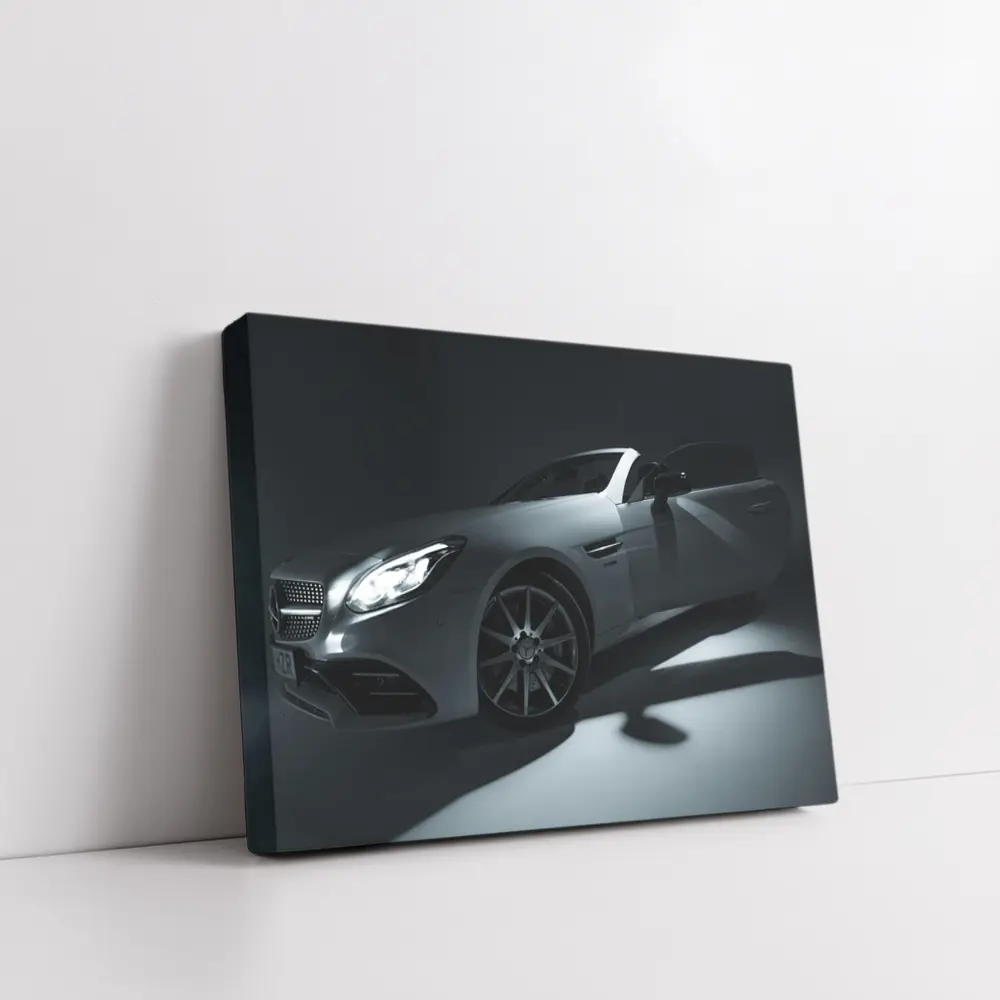 Mercedes SL Class White Studio Dark Background – Wall Art
