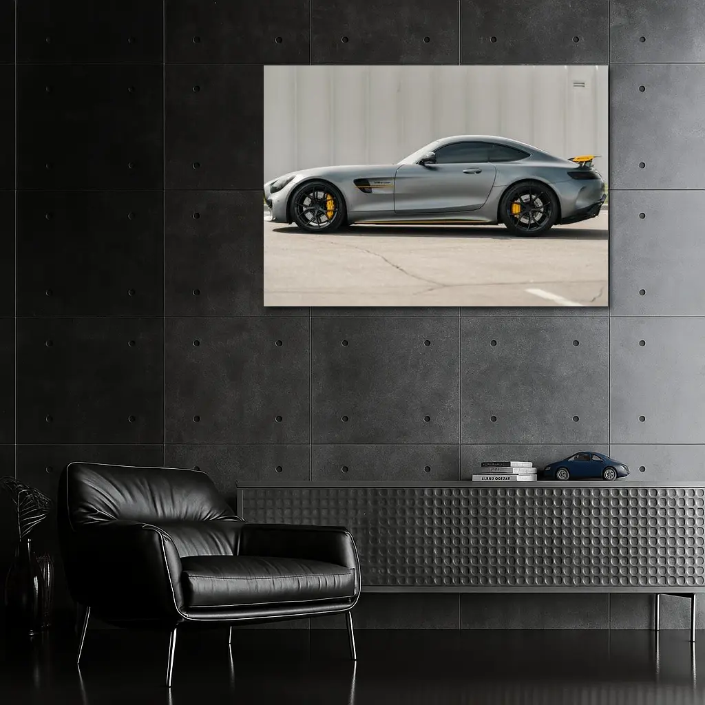 Mercedes AMG GT Matte Gray Street Side – Wall Art