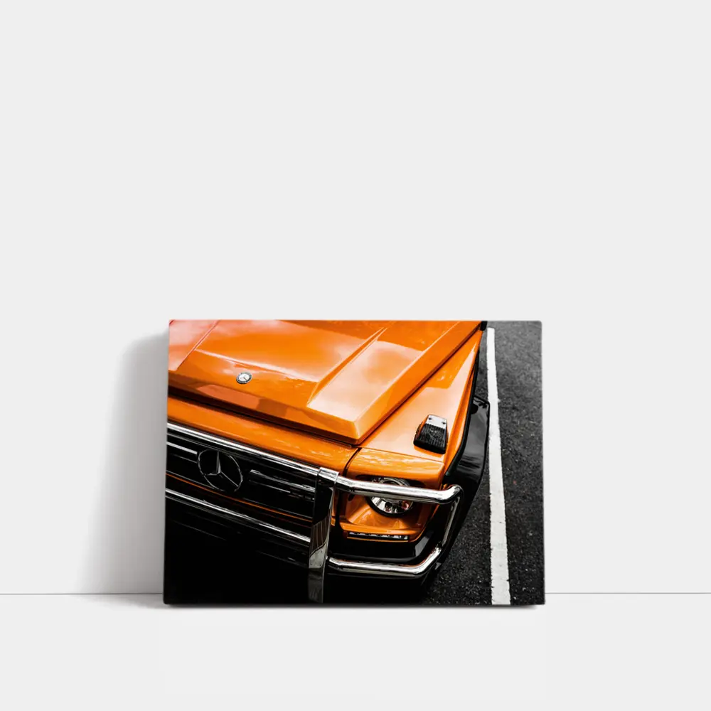 Mercedes G Class Orange Front Close Up – Wall Art