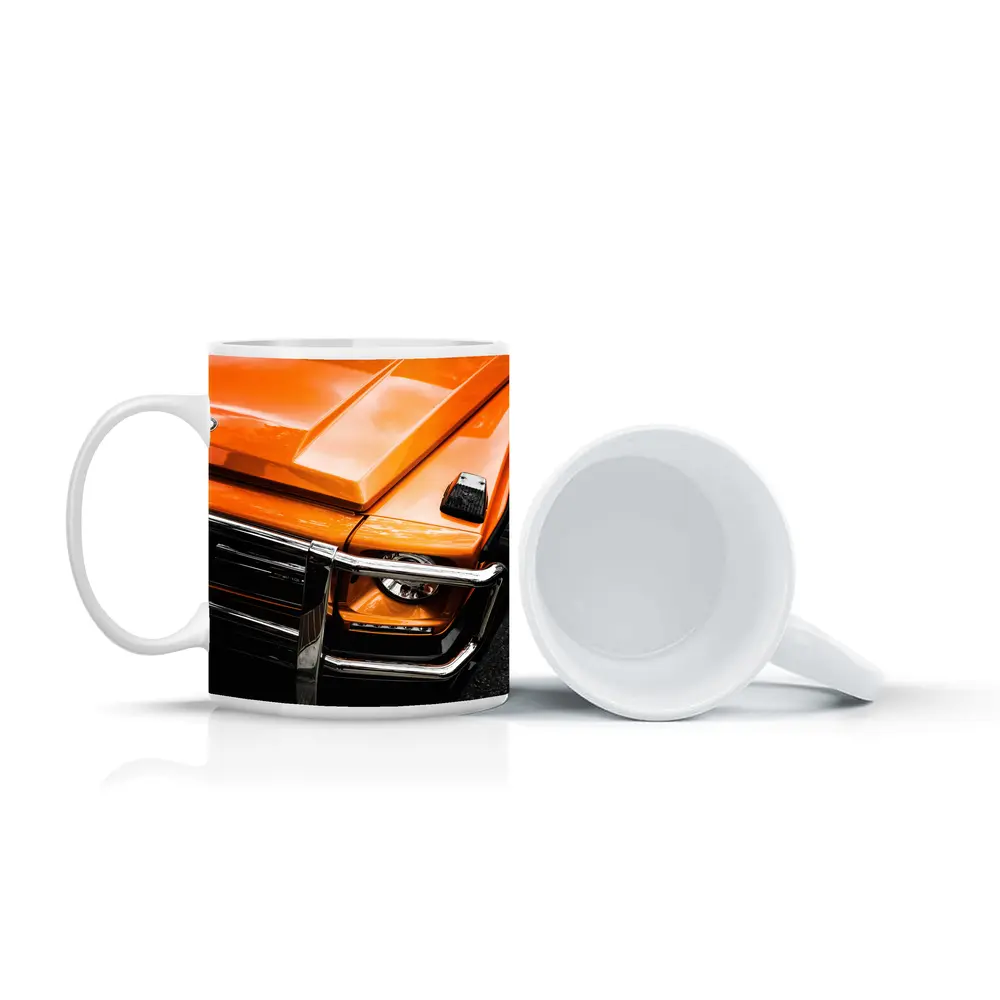 Mercedes G Class Orange Front Close Up – Mugs