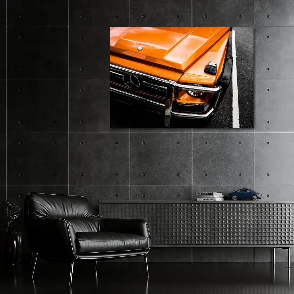 Mercedes G Class Orange Front Close Up – Wall Art