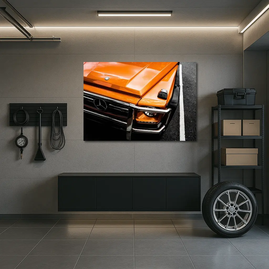 Mercedes G Class Orange Front Close Up – Wall Art