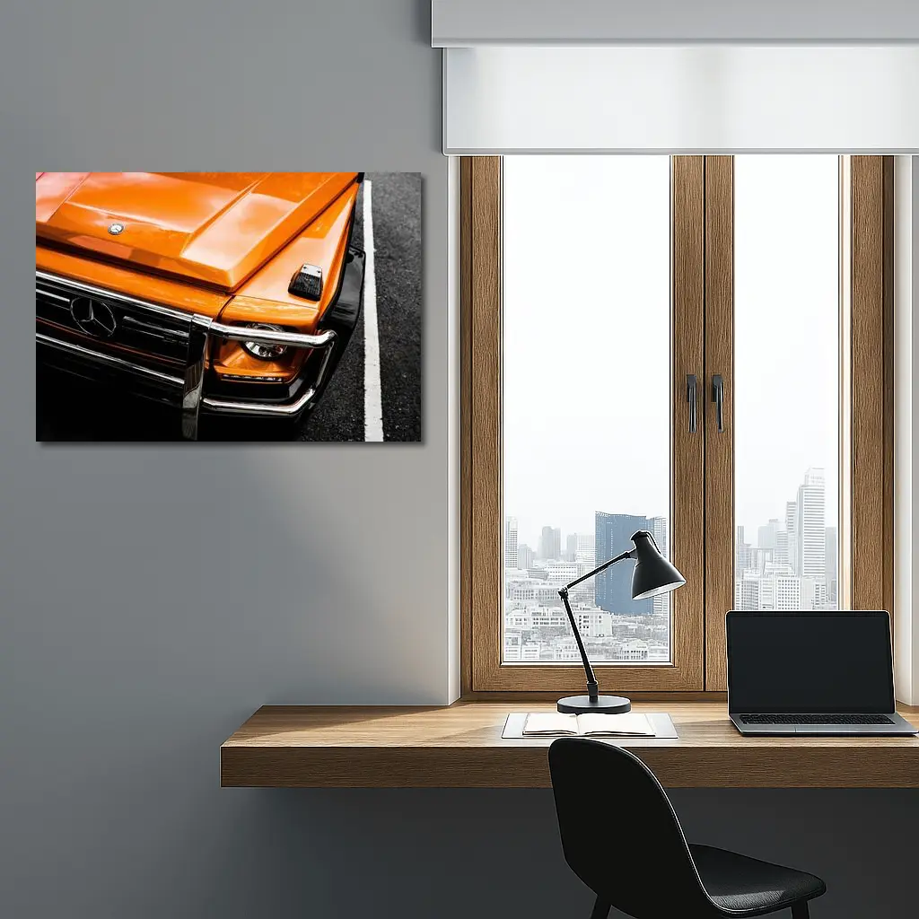 Mercedes G Class Orange Front Close Up – Wall Art